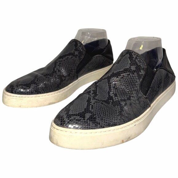Vince Snake Skin Print Slip On Collapsible Leather Sneaker Mule 8 Garvey Nemesis - Picture 6 of 10